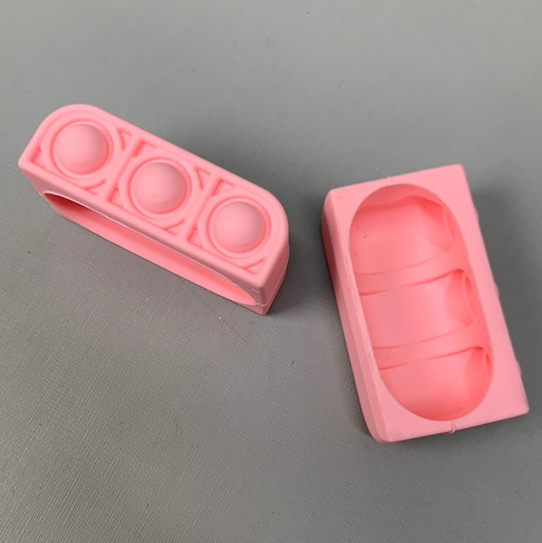 BEST WHOLESALE 2-PACK! Wireless Headphone Bubble Popping Case 2.5" x 2" Baby Pink