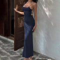 Sexy backless design dress long skirt