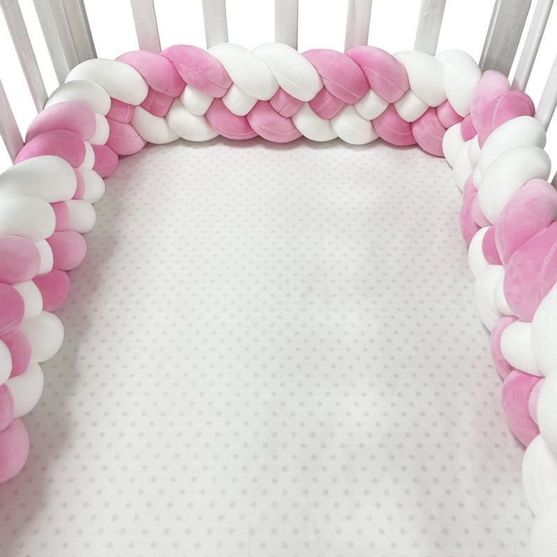 Woven baby bed surround anti-collision strip four strand Fried Dough Twists braid wrapped around the bed surround ins baby child