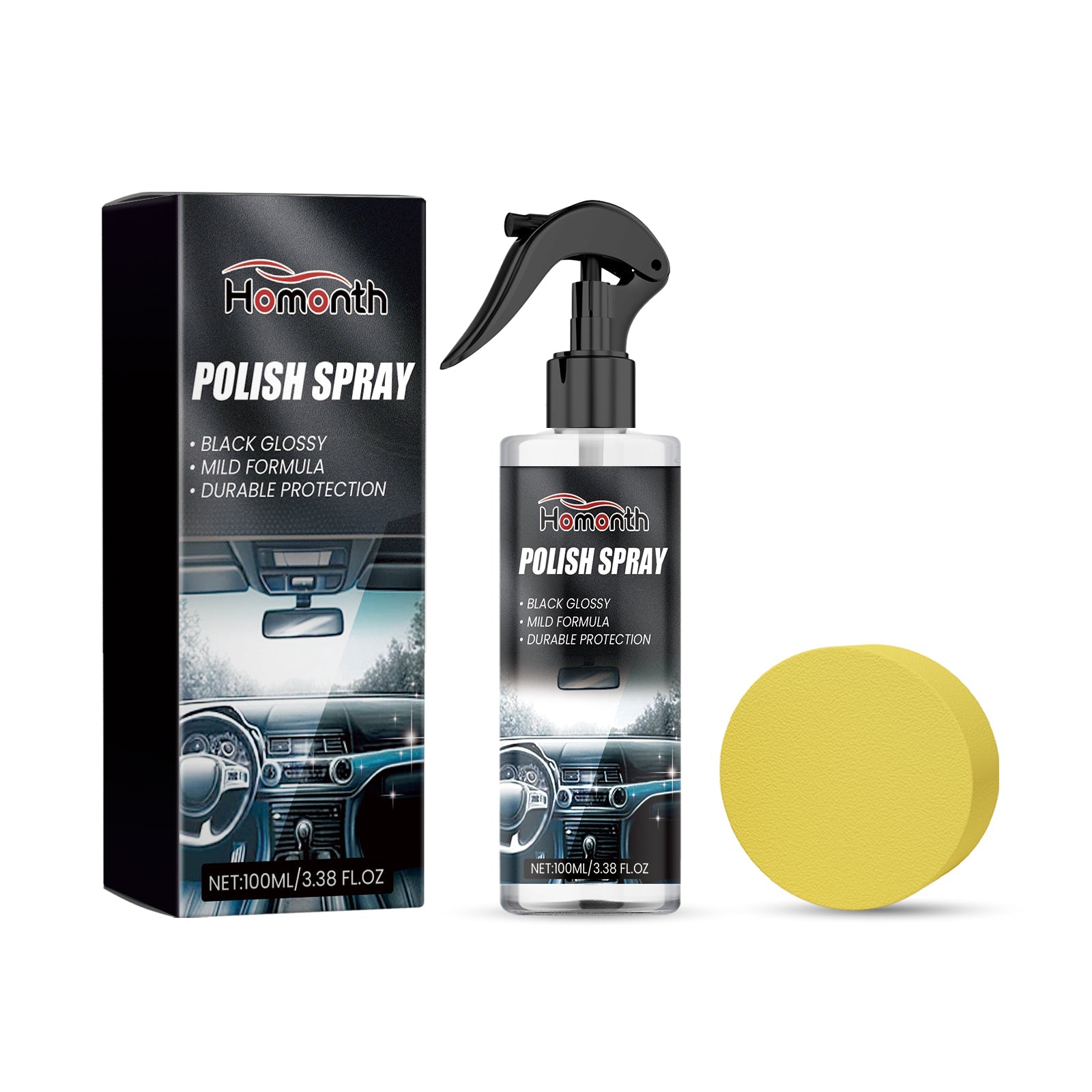 Polish Spray, Wash Free Clean Decontamination Seat Instrument Panel Cleaner