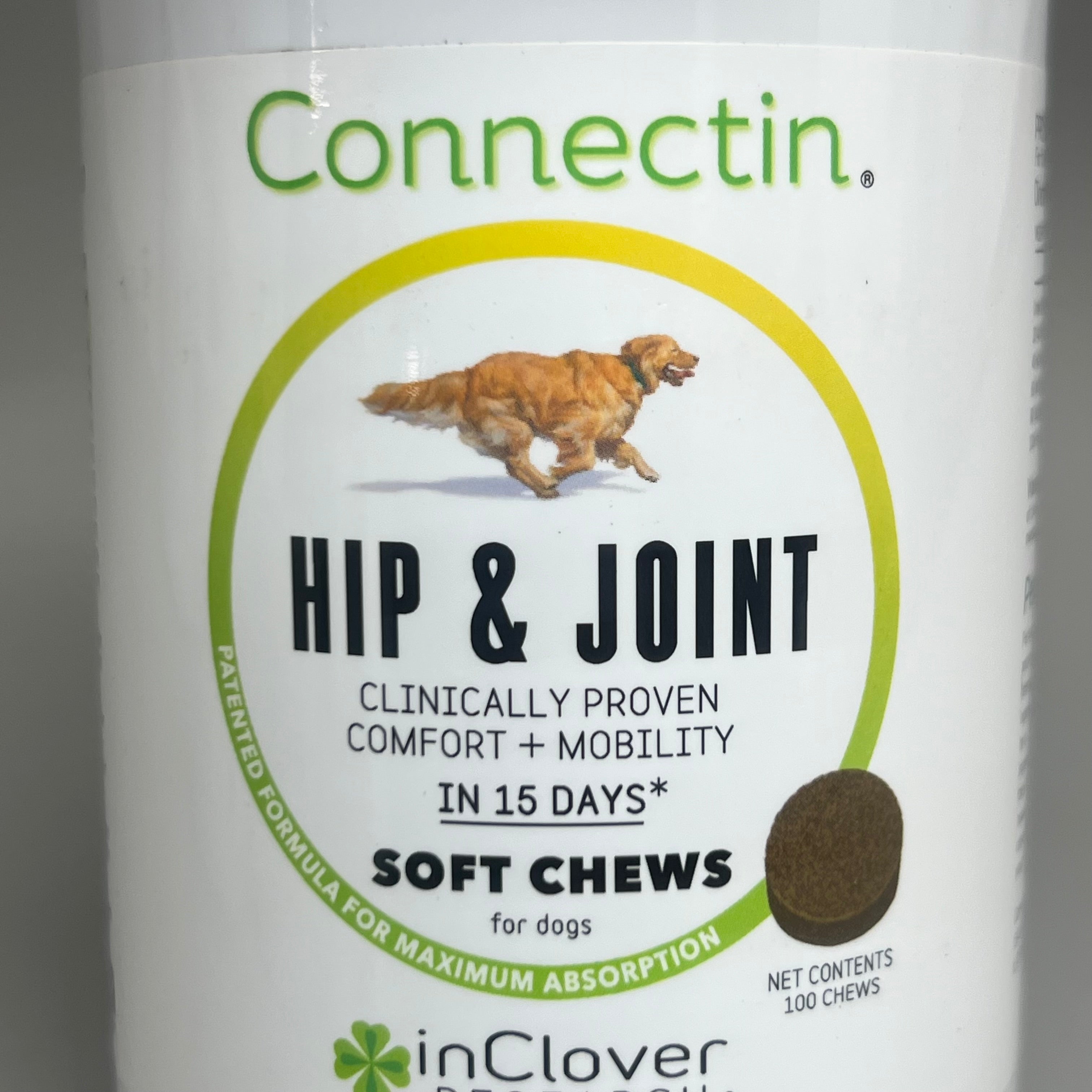 CONNECTIN (2 PACK) Hip & Joint Clinically Proven Comfort + Mobility Dog Supplement Soft Chews 08/25