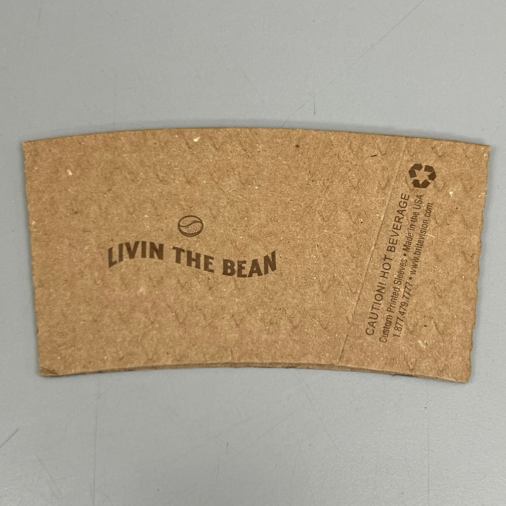 LIVIN THE BEAN (1,200 PACK) Cardboard Cup Sleeves 4.5"x2.5" Brown Fits Standard Cup Size