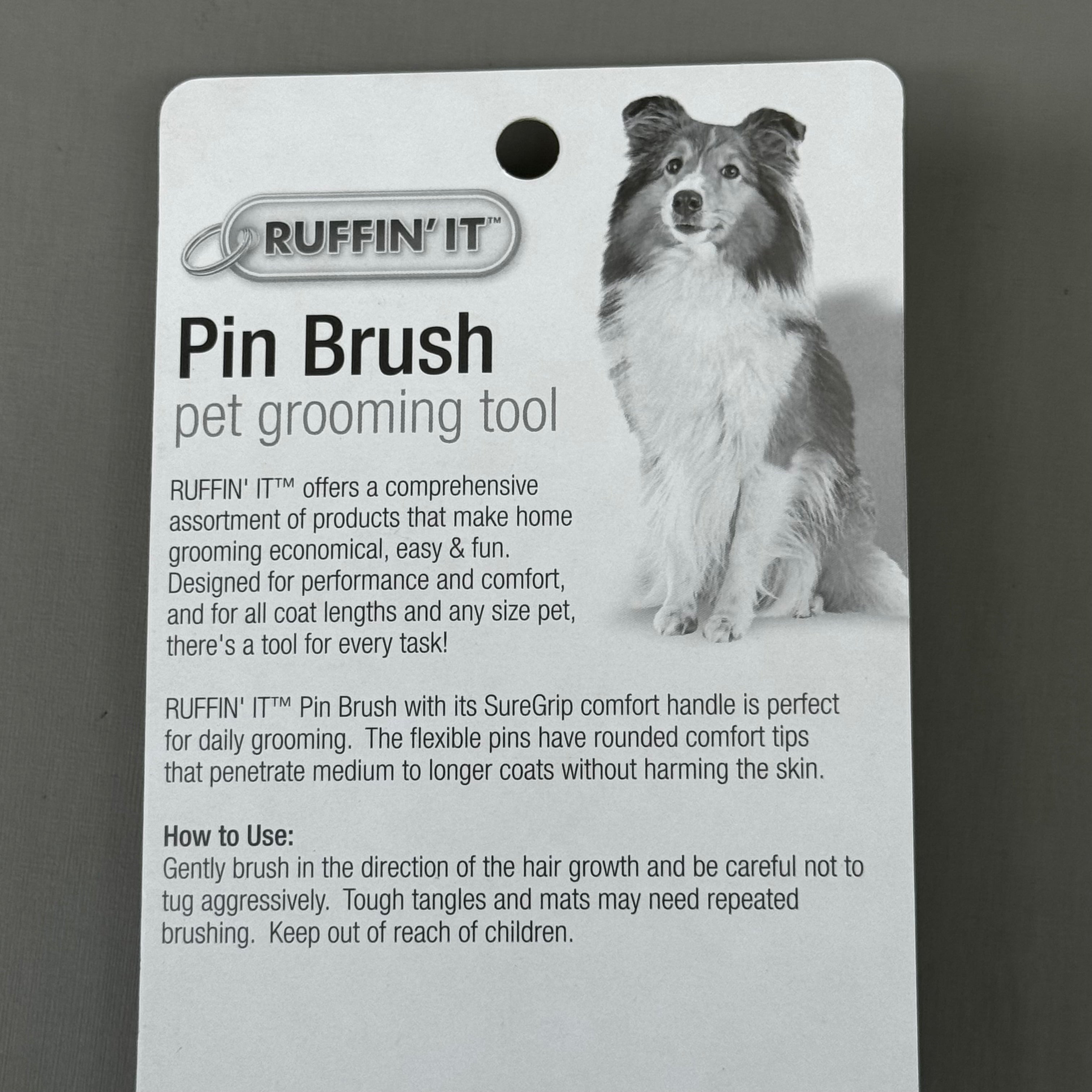 RUFFIN' IT (2 PACK!) Pin Brush Pet Grooming Brush Supergrip Comfort Handle 8 1/2" 19722