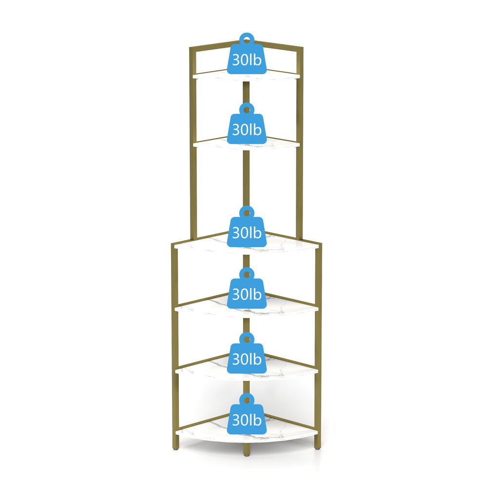 6-story corner open bookshelf, modern bookshelf, wooden frame, independent bookshelf unit,
