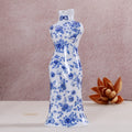 Ceramic ornaments blue and white porcelain mini vases cheongsam flower arrangements living room home decorations