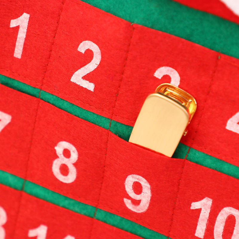 Christmas Decoration Supplies Christmas Velvet Hot Stamping Elderly Calendar Christmas Calendar Christmas Decoration Supplies