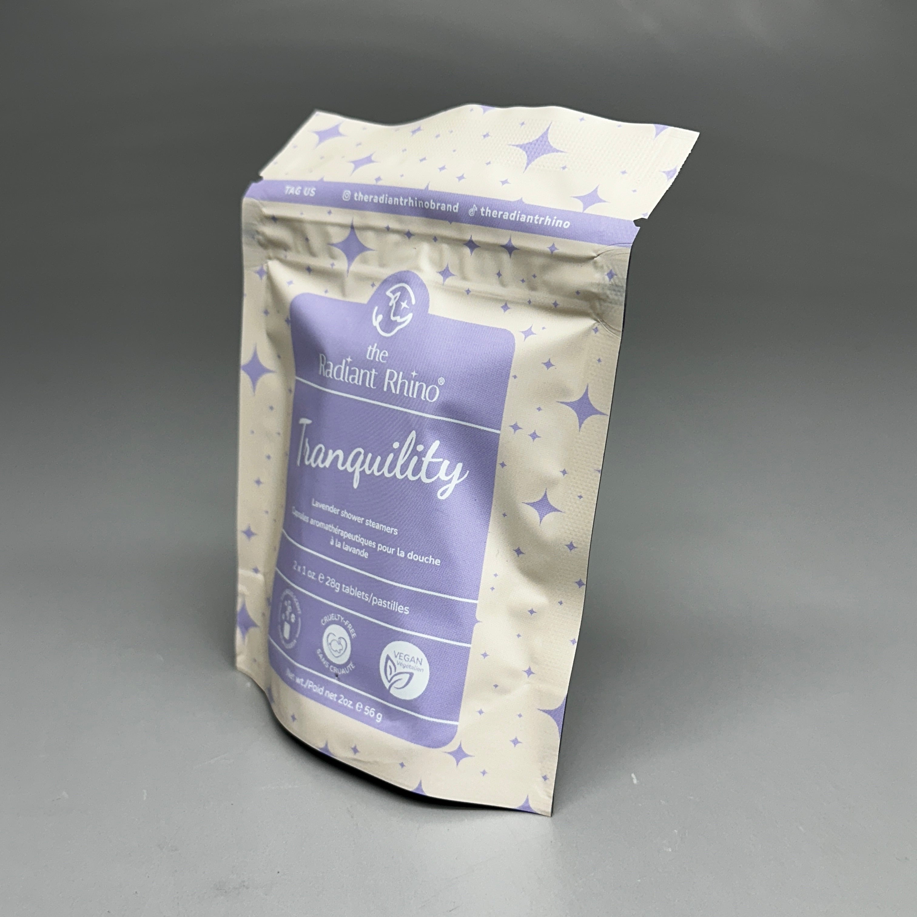 ZA@ THE RADIANT RHINO Tranquility (6 PACK) Lavender Shower Steamers 2 Tablets Each