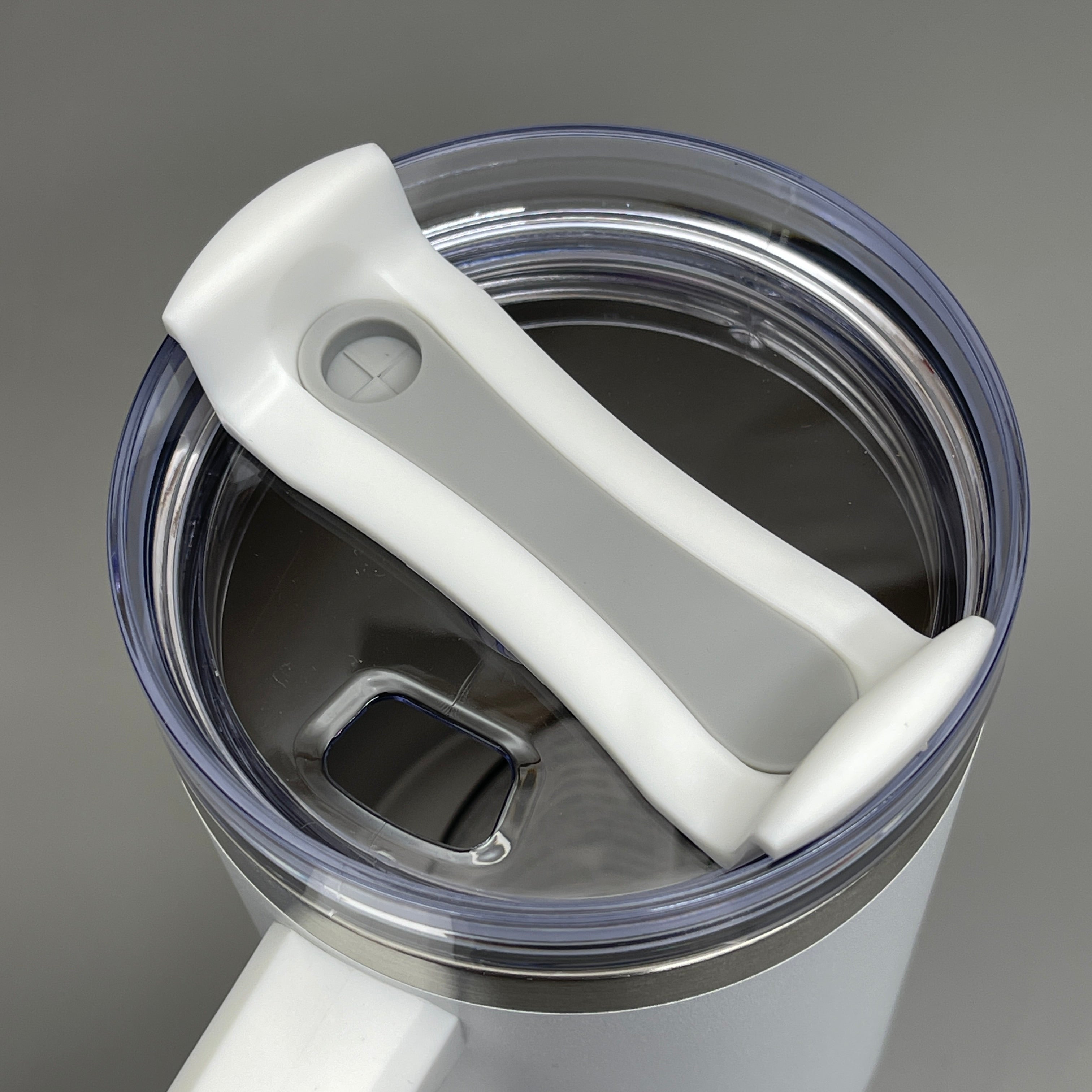 TUMBLER (2 PACK) Insulated Stainless Steel Travel Mug w/ Lid Handle Straw 40 oz White