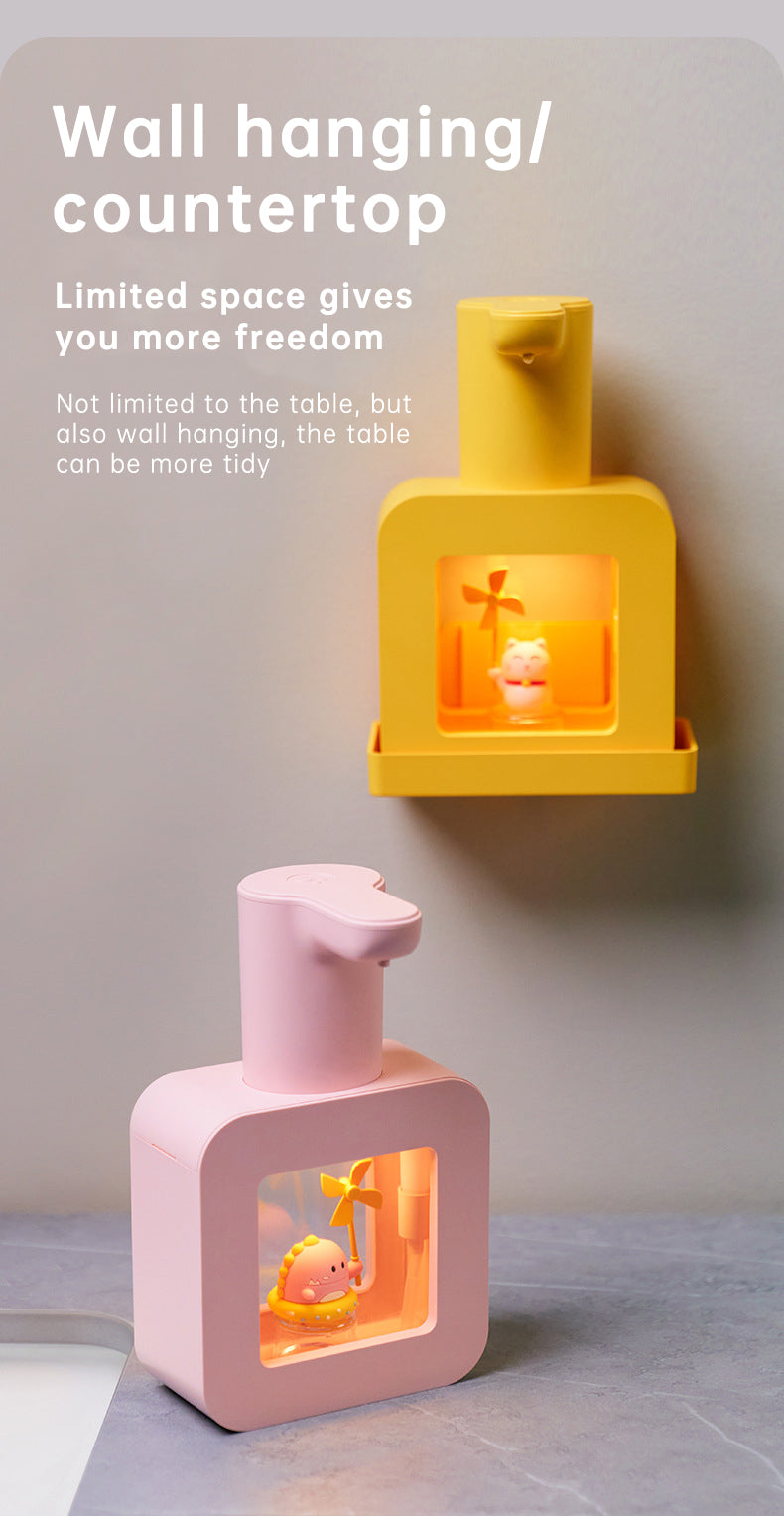 Cute Cat Rechargeable Touchless Automatic Soap Dispenser 400ml Kids foam Soap Dispenser with Night Light