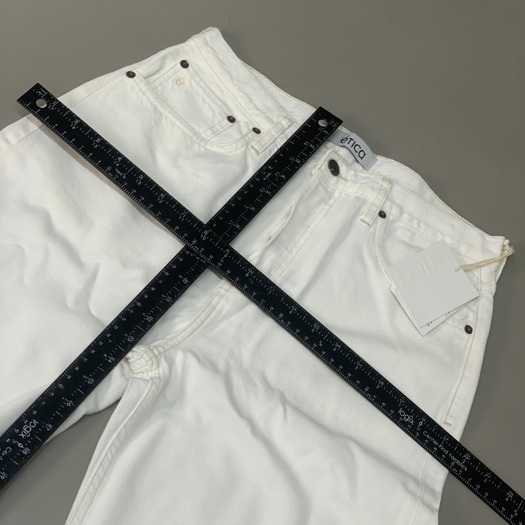 ETICA Tyler High Waist Straight Leg Ankle jeans Vintage White Size 28 EW180114A
