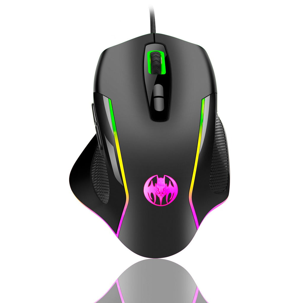 Wired optical gaming mouse with seven key macro light emitting breathing light