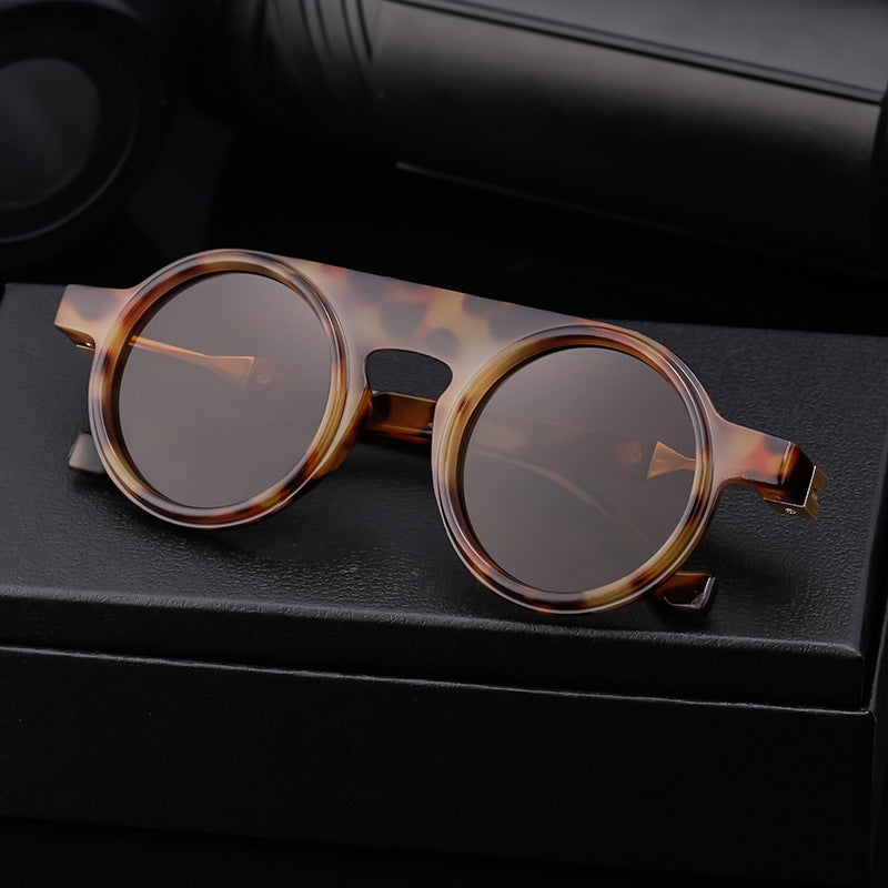 New European and American fashion round frame sunglasses for men, personalized and high-end sunglasses for men