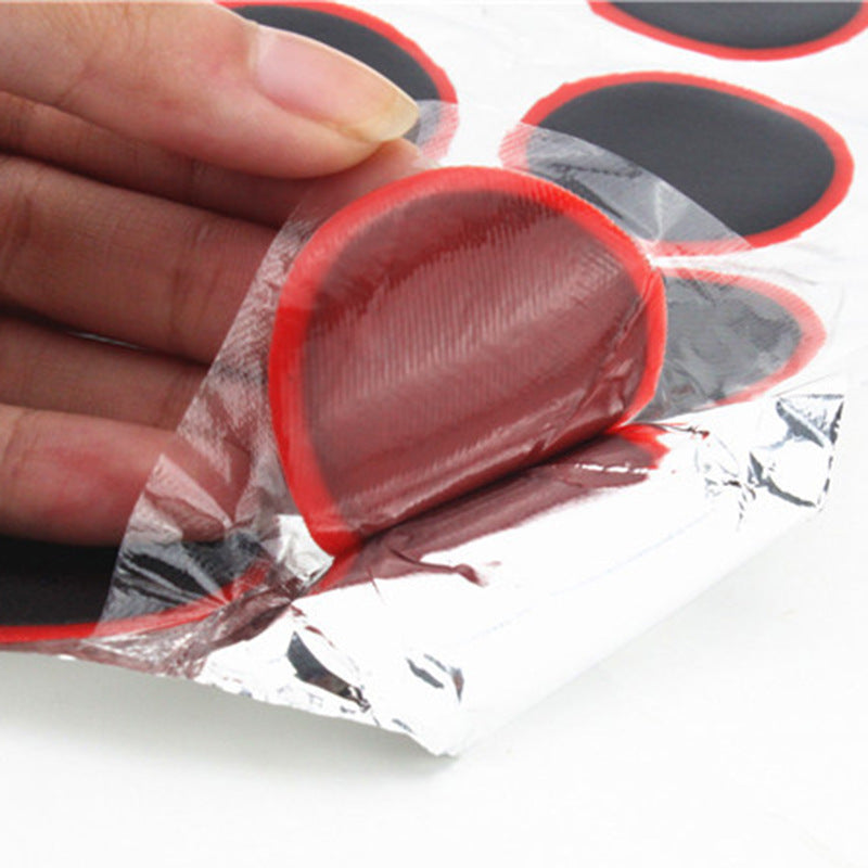 Mountain Bike Tire Patch Film 48 Square Tire Patch 25MM Round Tire Patch Repair Bike Riding Supplies