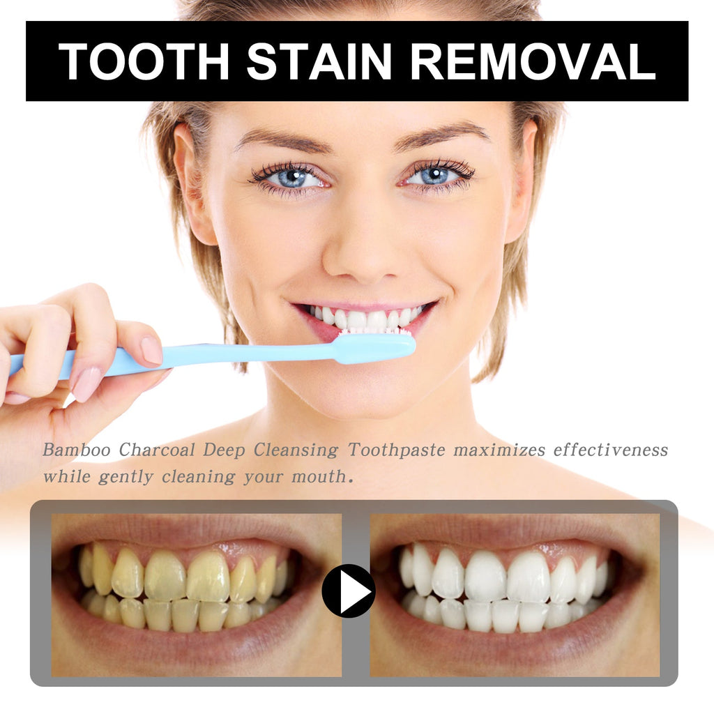 Bamboo Charcoal Whitening Toothpaste Dazzling Teeth Strong Enamel Easy Stain Removal Fresh Breath Bamboo Charcoal Toothpaste