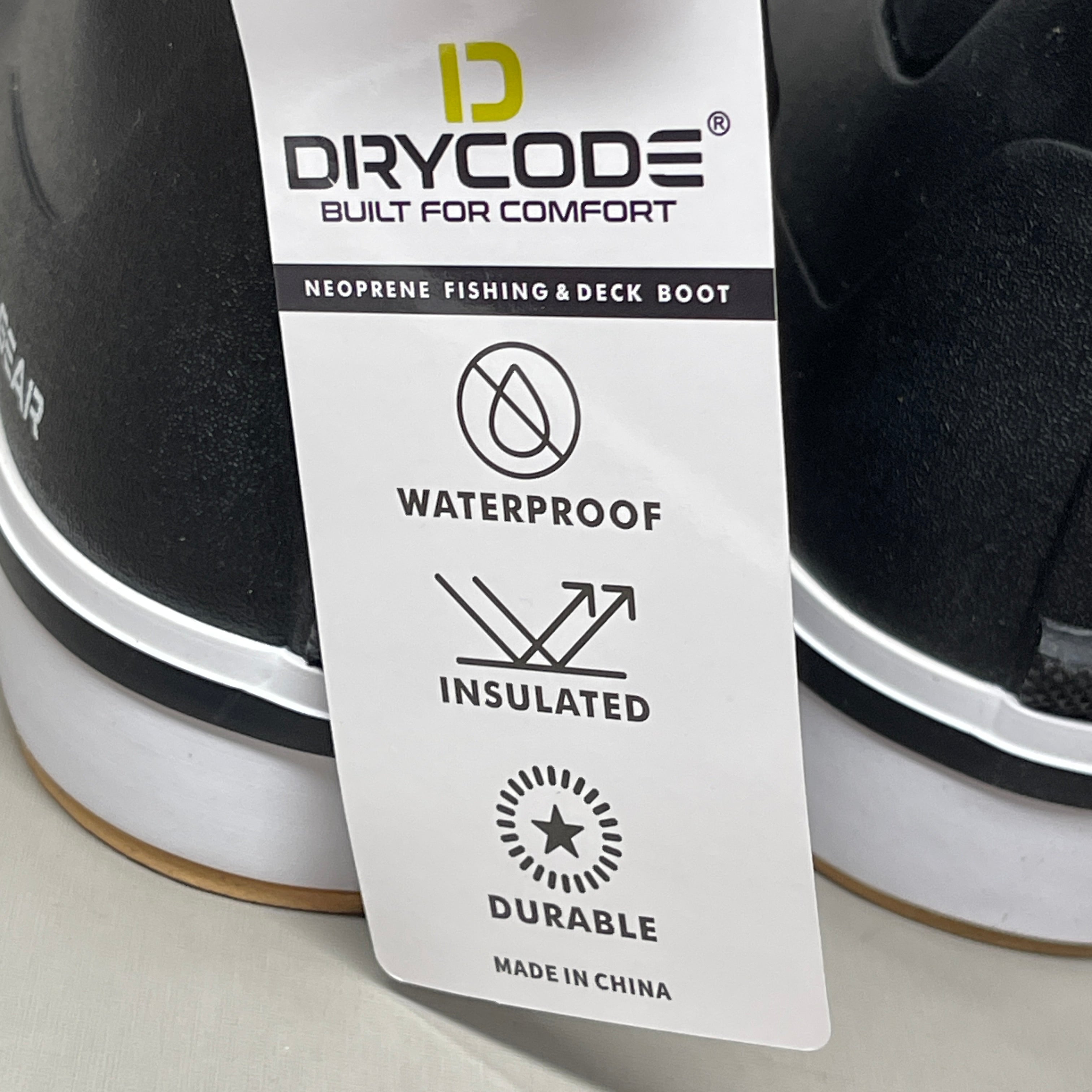 DRYCODE Deck Fishing Boots – Unisex Anti-Slip Ankle Boots Sz M 9 008-2--BK9 (New)