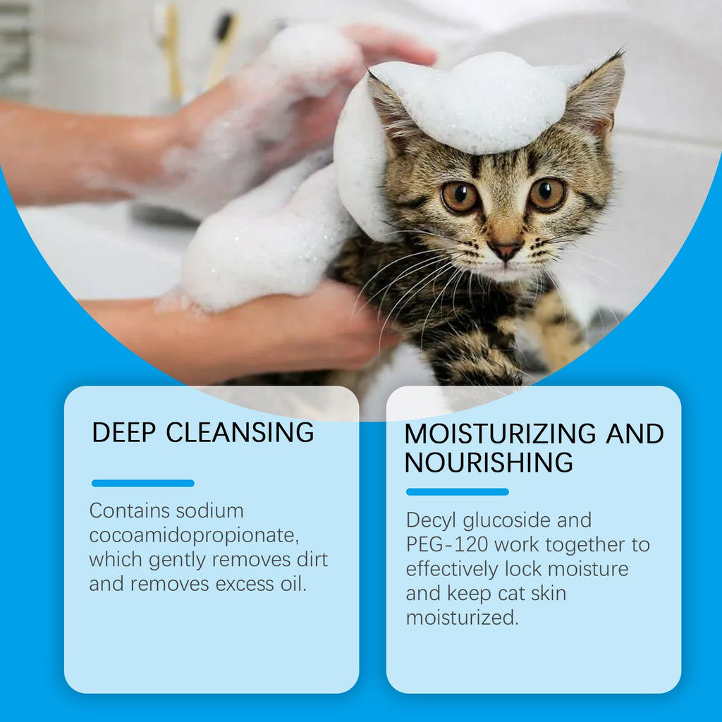 Cat Cleaning Mousse With Kitty Cleaning Foam Pet Care Gentle Non-Irritating Cleaning Mousse