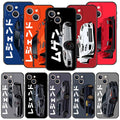 Luxury Phone Case For iPhone 11 12 13 15 14 Pro Max X XR XS 7 8 Plus SE 2020 Black Soft Cover Funda JDM Tokyo Drift Sports Car