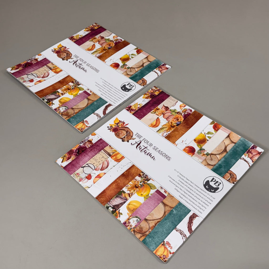 THE FOUR SEASONS (2 Pack) Autumn Collection Paper Pad Stock Paper 12" x 12" 6 Designs