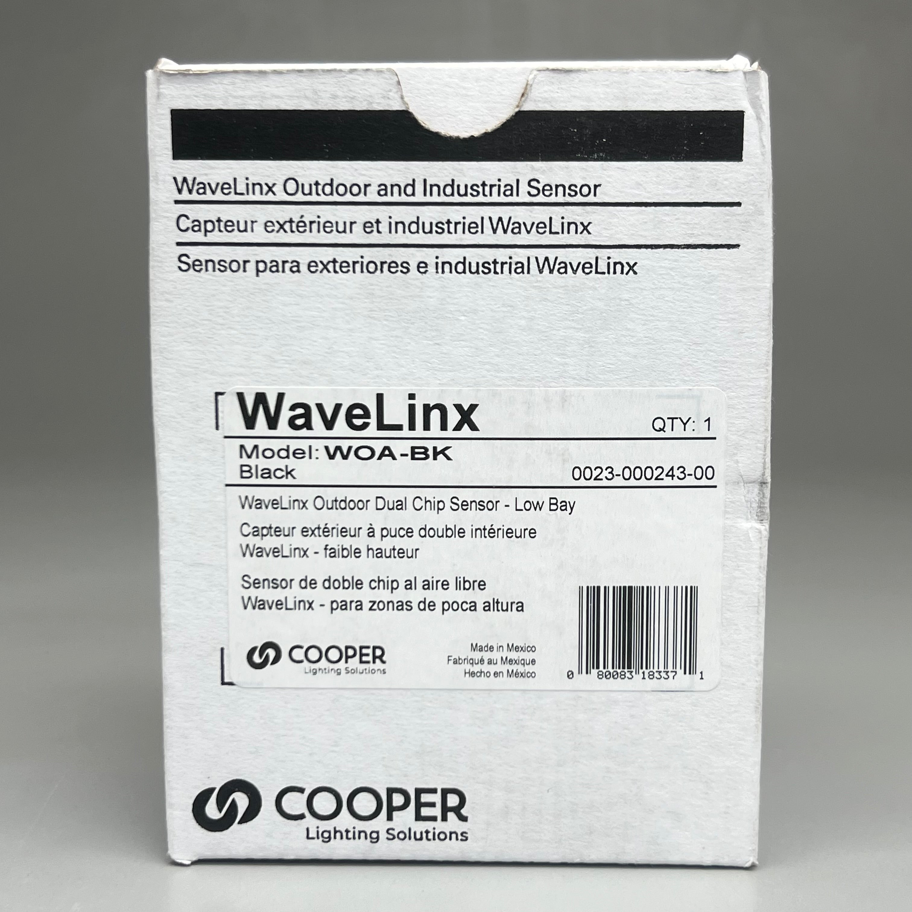 COOPER LIGHTING SOLUTIONS WaveLinx Outdoor & Industrial Sensor WOA-BK Black