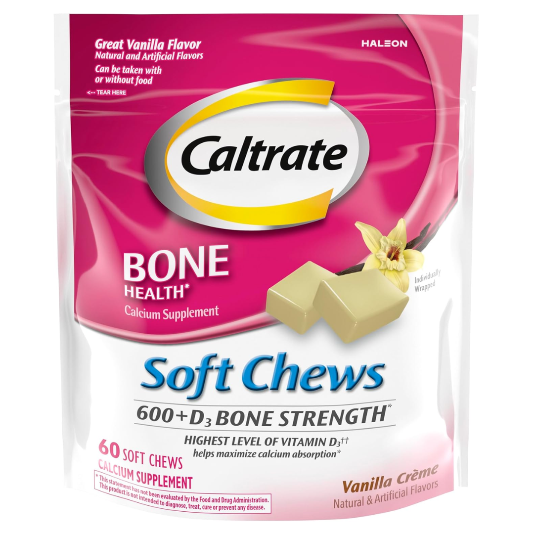 Caltrate Chews Calcium & Vitamin D Chewables – Vanilla (60 count)