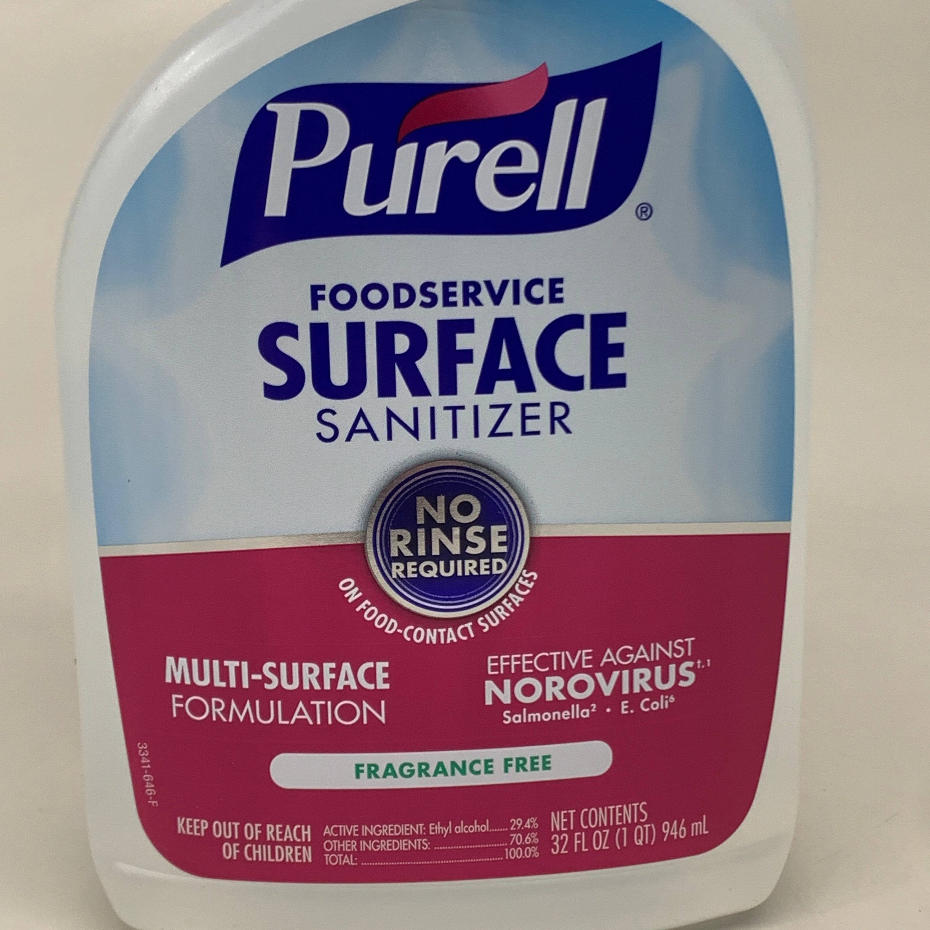 PURELL(6 PACK) Foodservice Multi-Surface Sanitizer Unscented BB 06/2028 334106CT