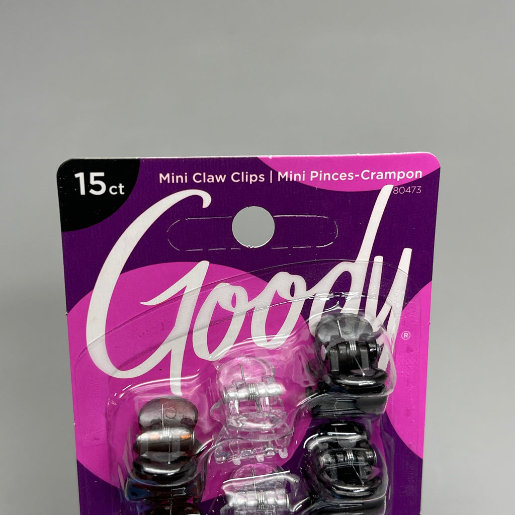 GOODY Mini Claw Hair Clips 15 CT Black/Brown/Clear 3000136 (New)