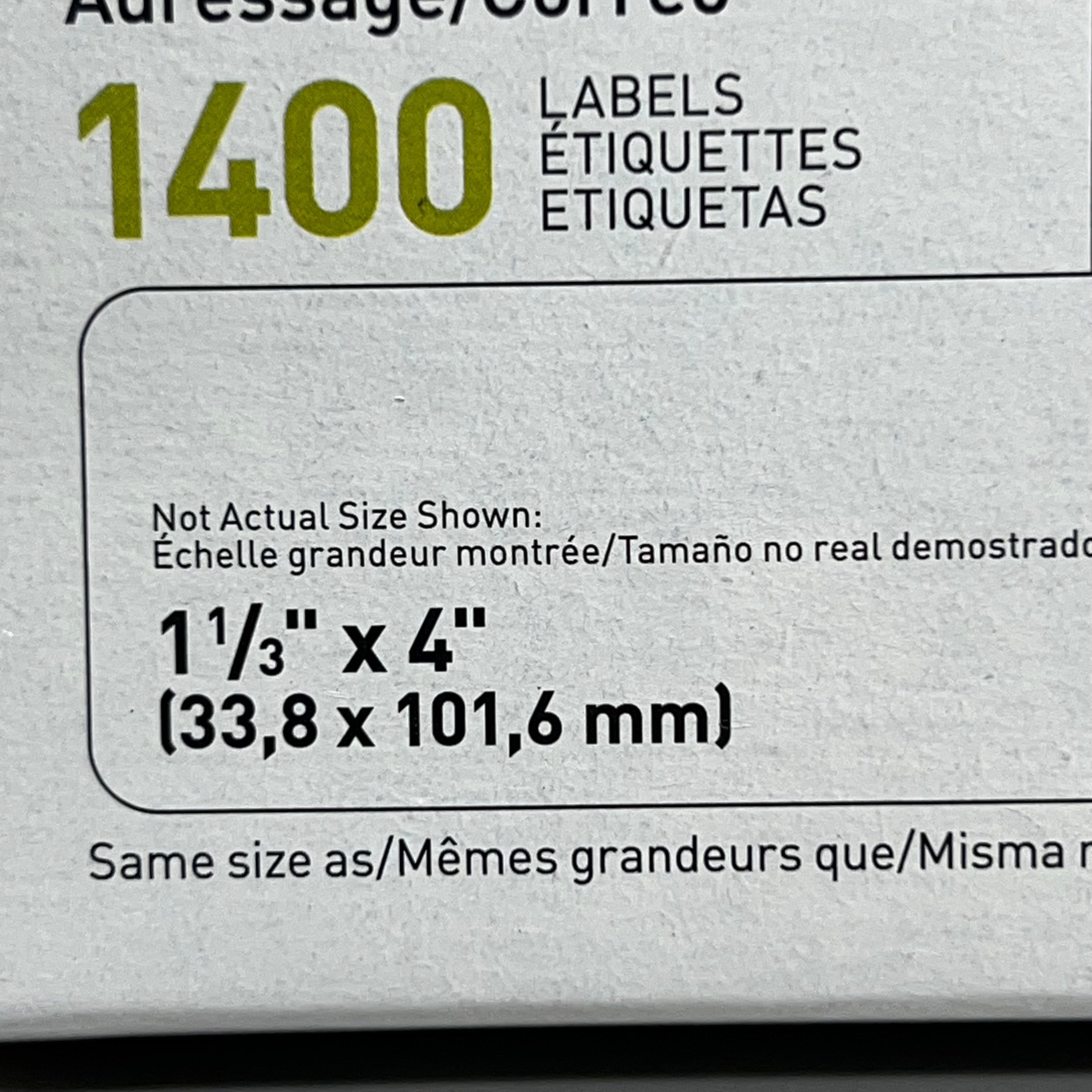 BUSINESS SOURCE (1400 Labels) Laser Ink Jet Mailing Labels 1-1/3"x 4 White 26114