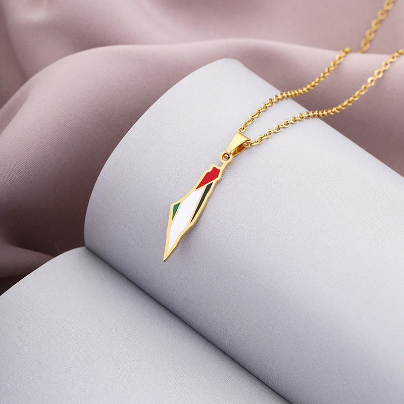 Palestine Pendant Necklace Stainless Steel Fashion Personality Pendant