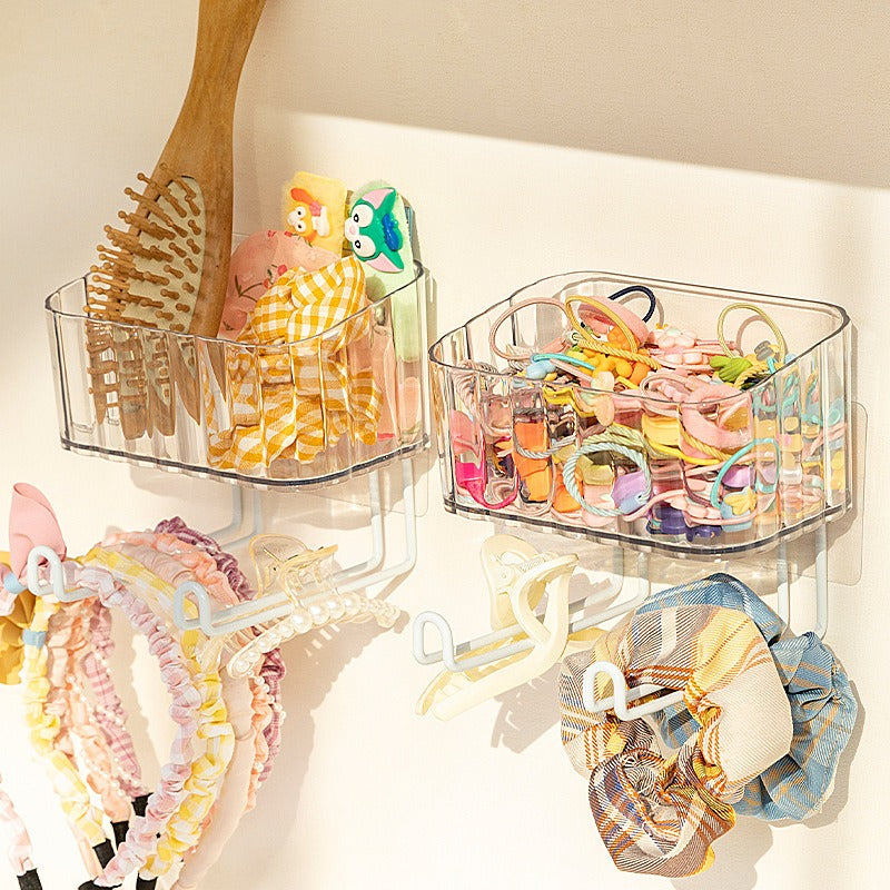 Hair accessory storage box children's non perforated headband hair hoop wall hanging