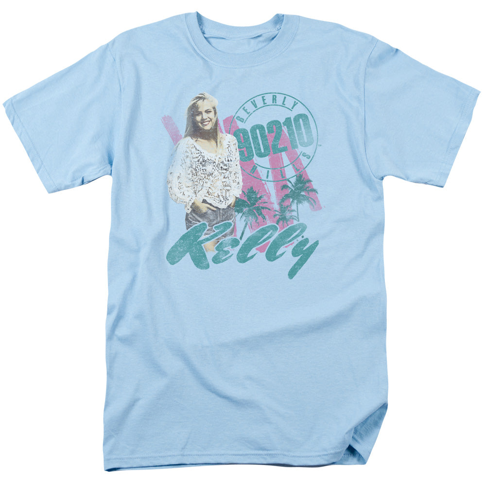 90210 Kelly Vintage Mens T Shirt Light Blue Officially Licensed