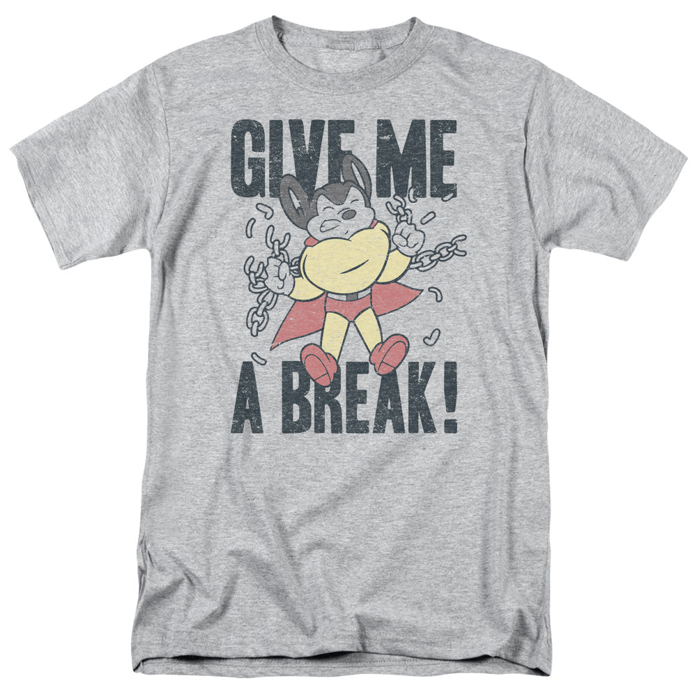 Mighty Mouse Give Me A Break Mens T Shirt Athletic Heather Officially Licensed
