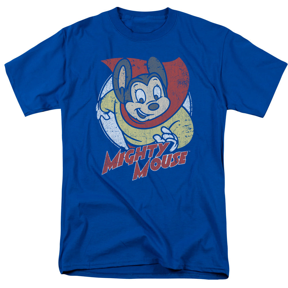 Mighty Mouse Mighty Circle Mens T Shirt Royal Blue Officially Licensed