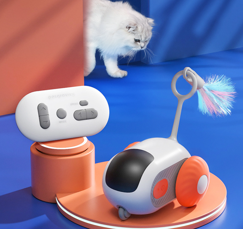 Pet Gravity Intelligent Running Car Remote Control Electric Cat Toy Teasing Stick Cat Pet