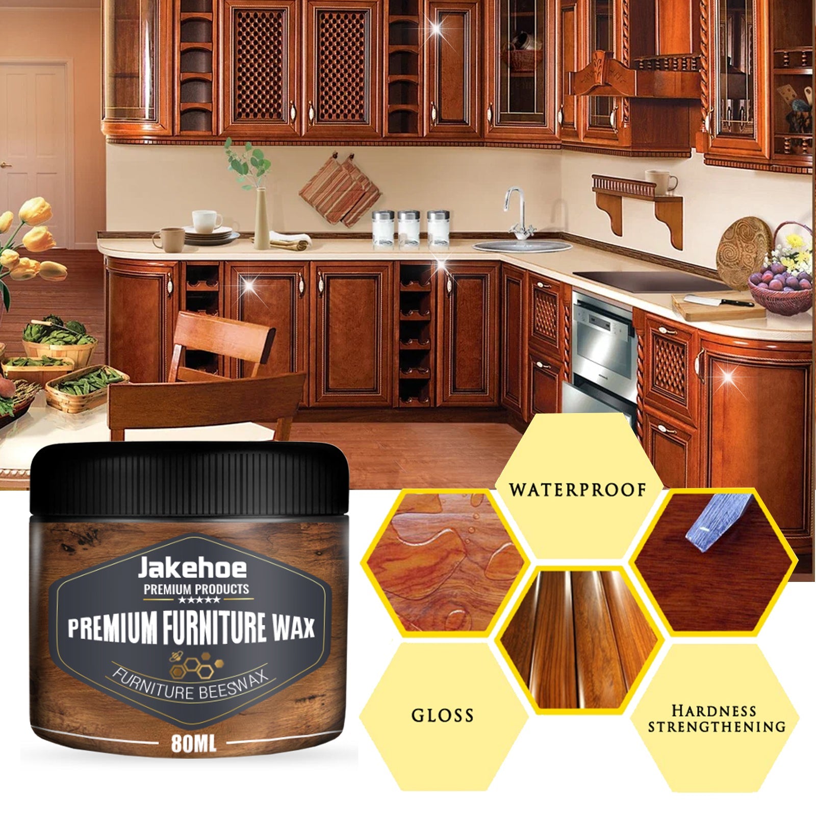 Beeswax, Wood Floor Mahogany Furniture Scratches Cleaning Care Polishing Brightening Maintenance Care Wax