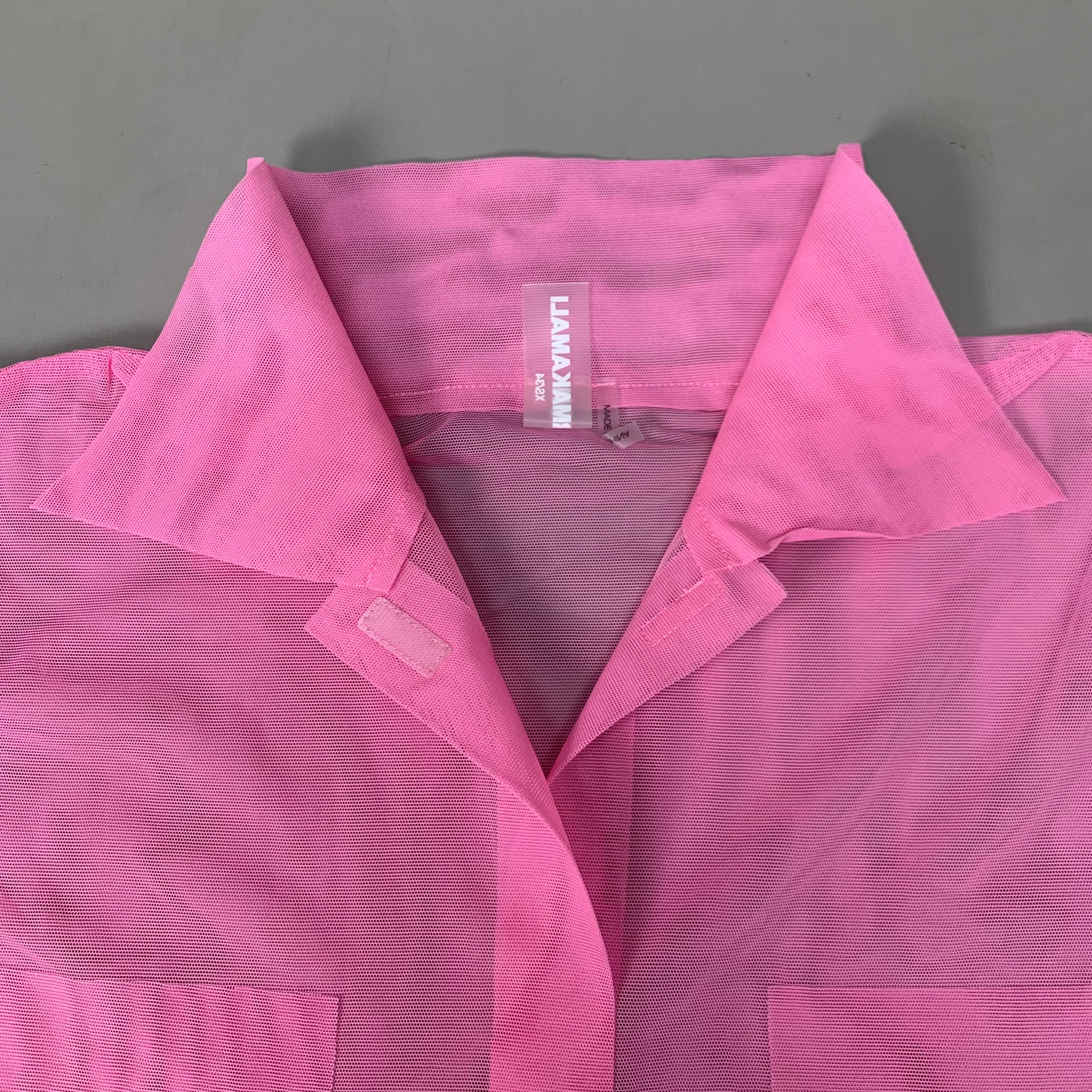 NORMA KAMALI Nk Shirt w/ Faux Pockets Sz XS/34 Candy Pink ST1236MS963966
