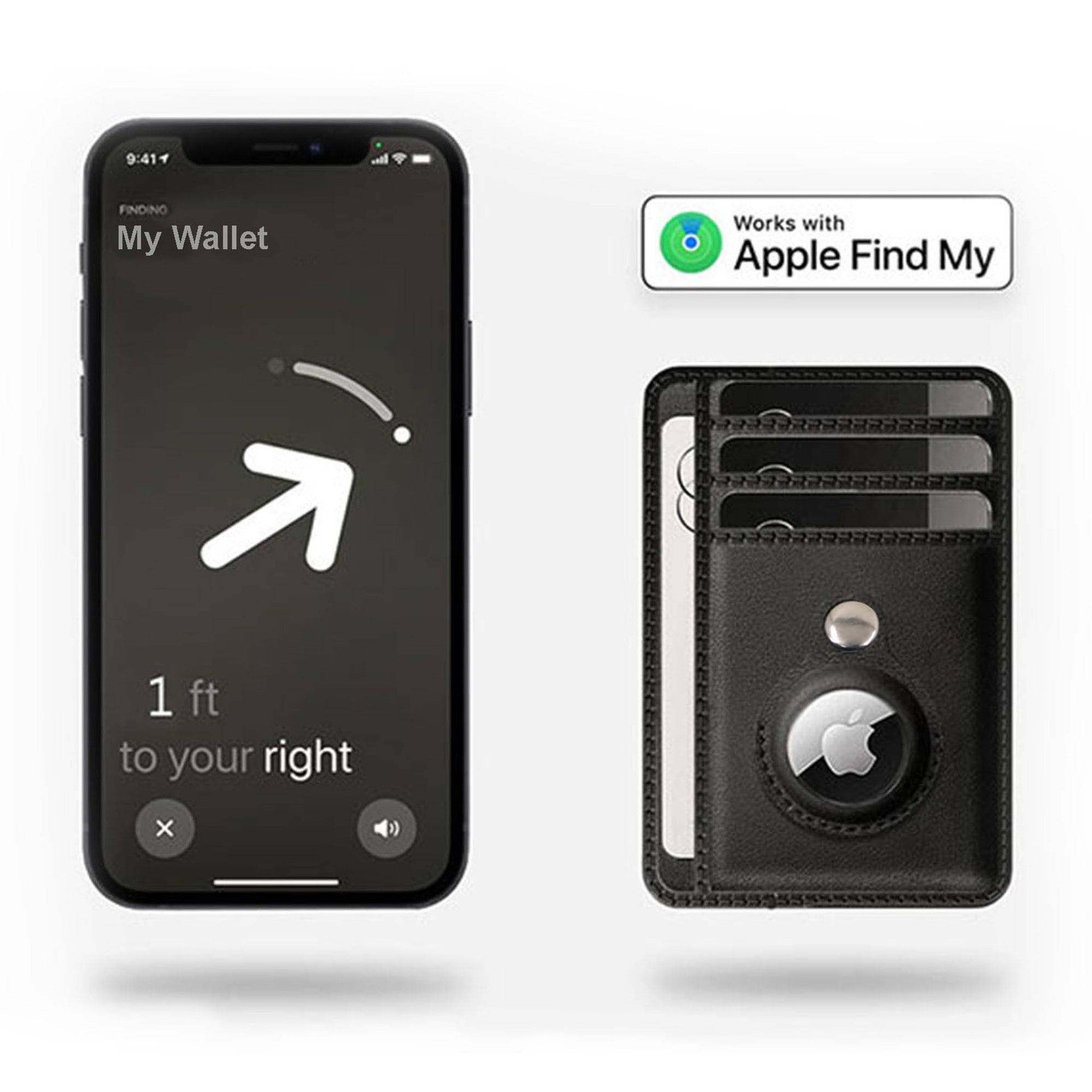 PU Leather Card Holder RFID Anti-Theft Swipe Card Bag With Tracker Bit Anti-Lost Card Holder Wallet