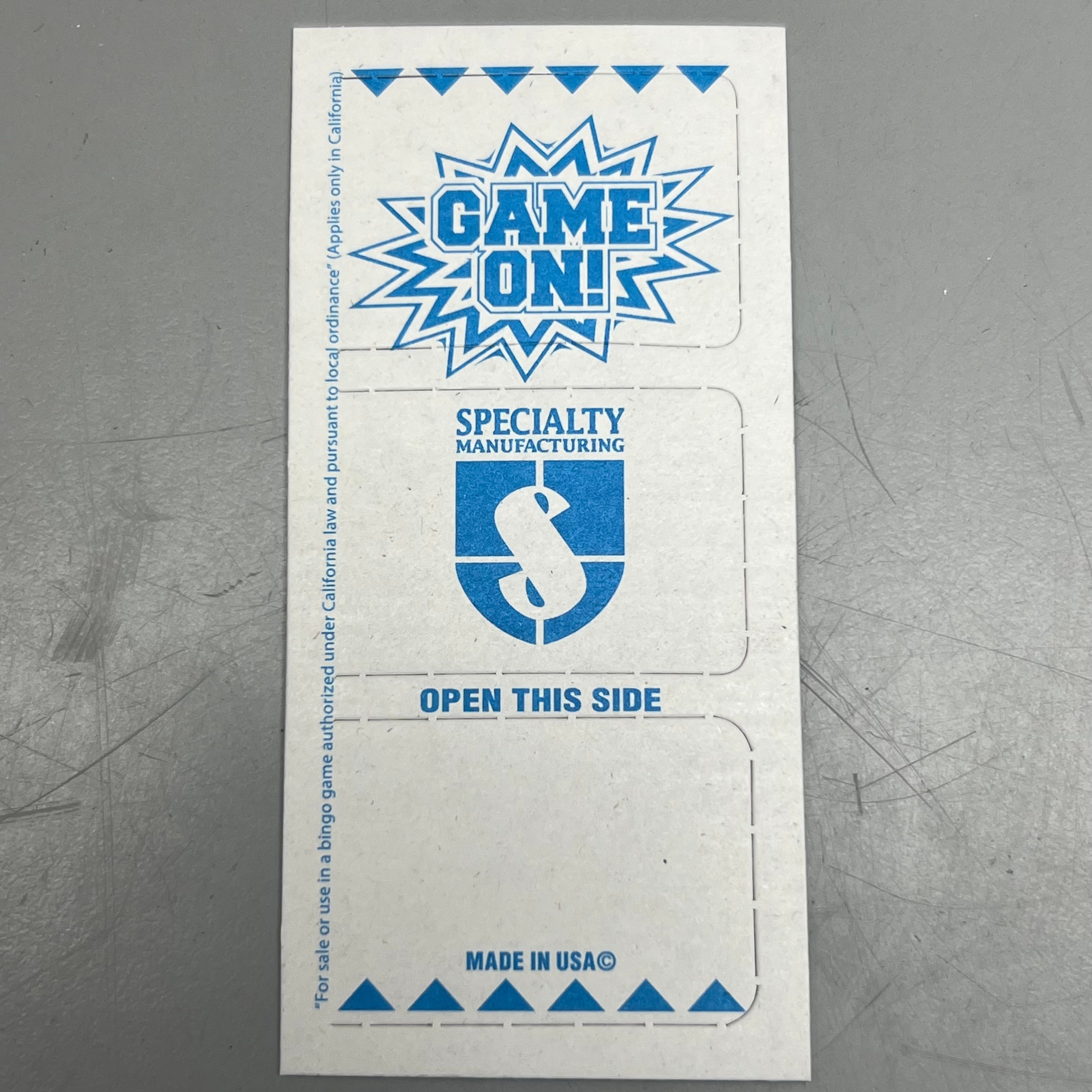 SPECIALTY MANUFACTURING Trips to Win 8160 Cards 3.875"x1.875"