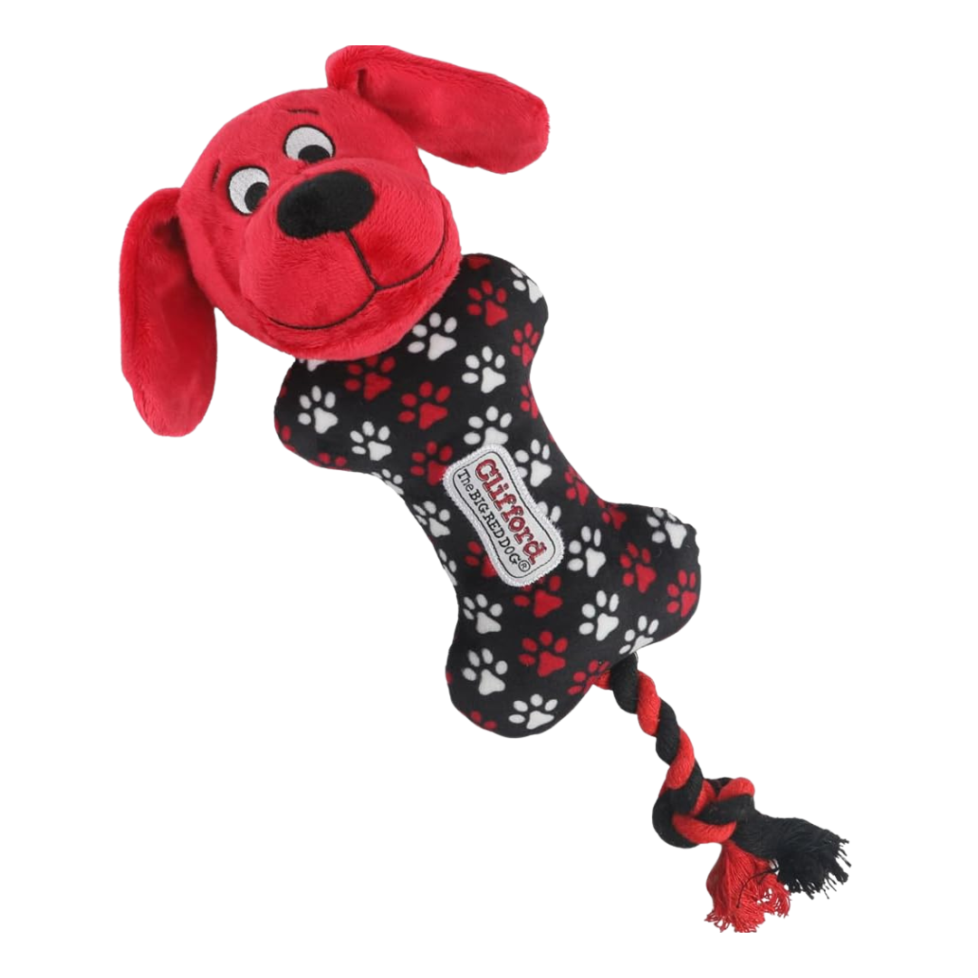 Clifford Busy Body Rope N Wrangle Plush Pet Toy 15in