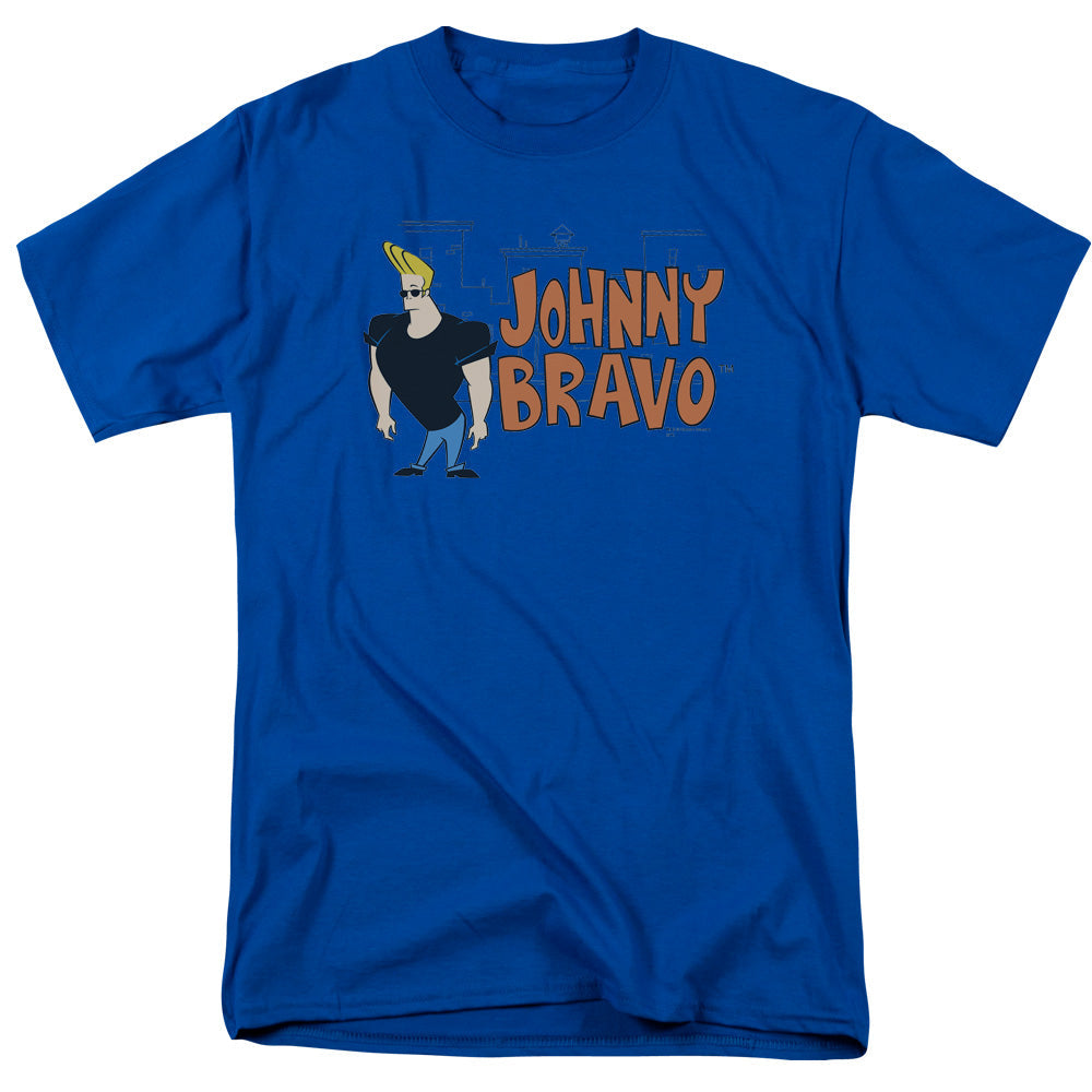 Johnny Bravo Johnny Logo Mens T Shirt Royal Blue Officially Licensed