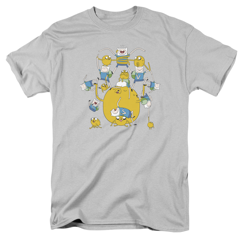 Adventure Time Finn&Jake Group Mens T Shirt Silver Officially Licensed