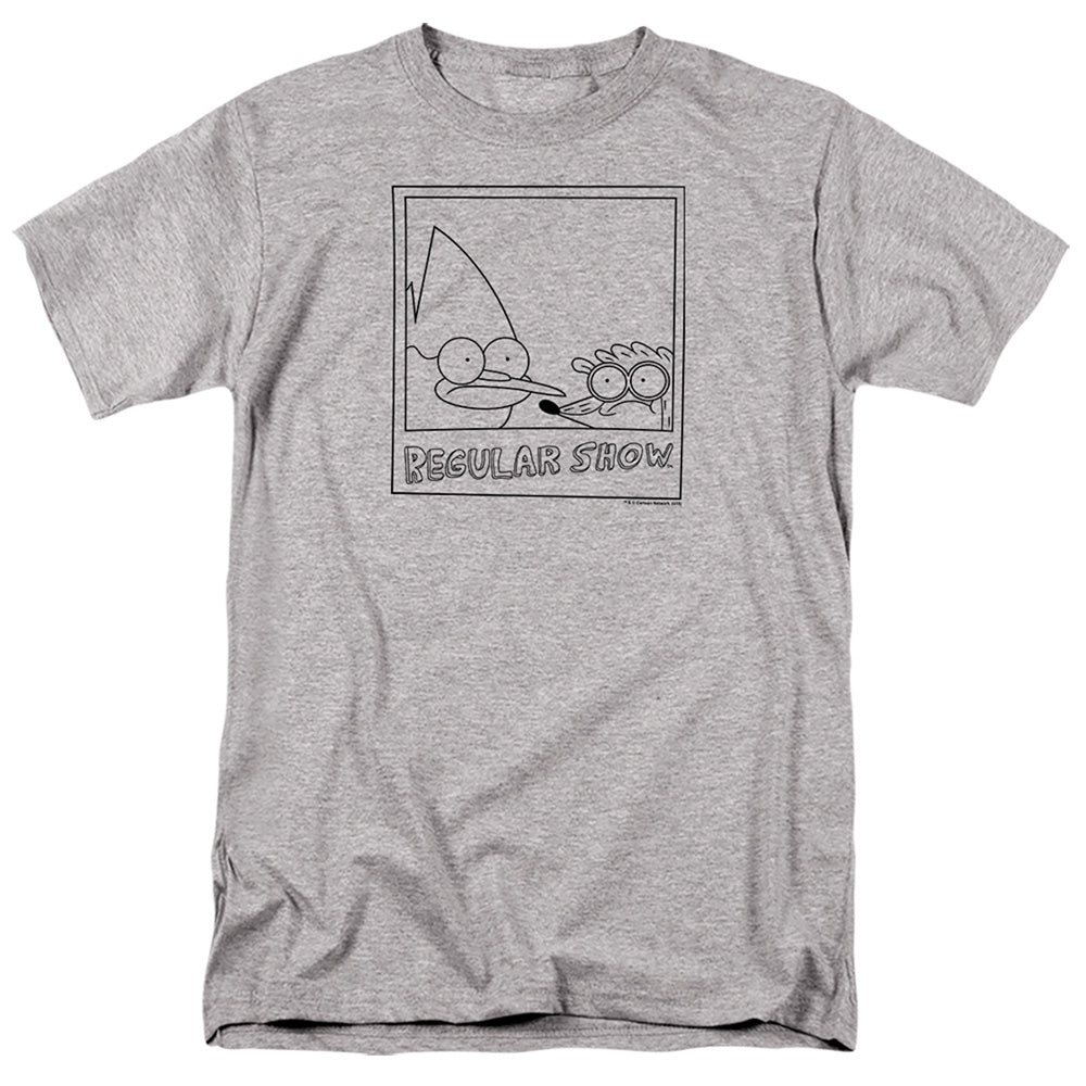 Regular Show Poloroid Mens T Shirt Athletic Heather Officially Licensed