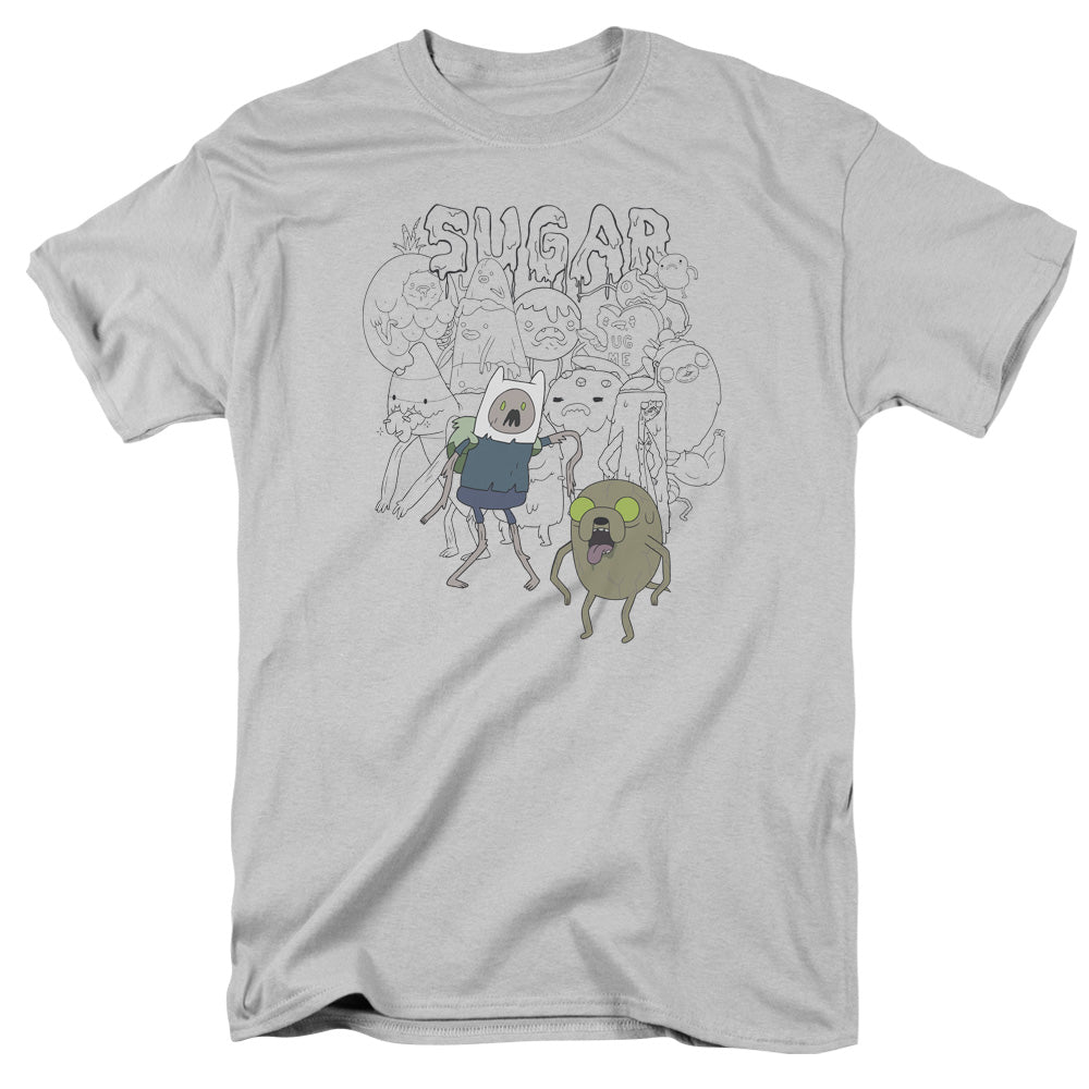 Adventure Time Sugar Zombies Mens T Shirt Silver Officially Licensed