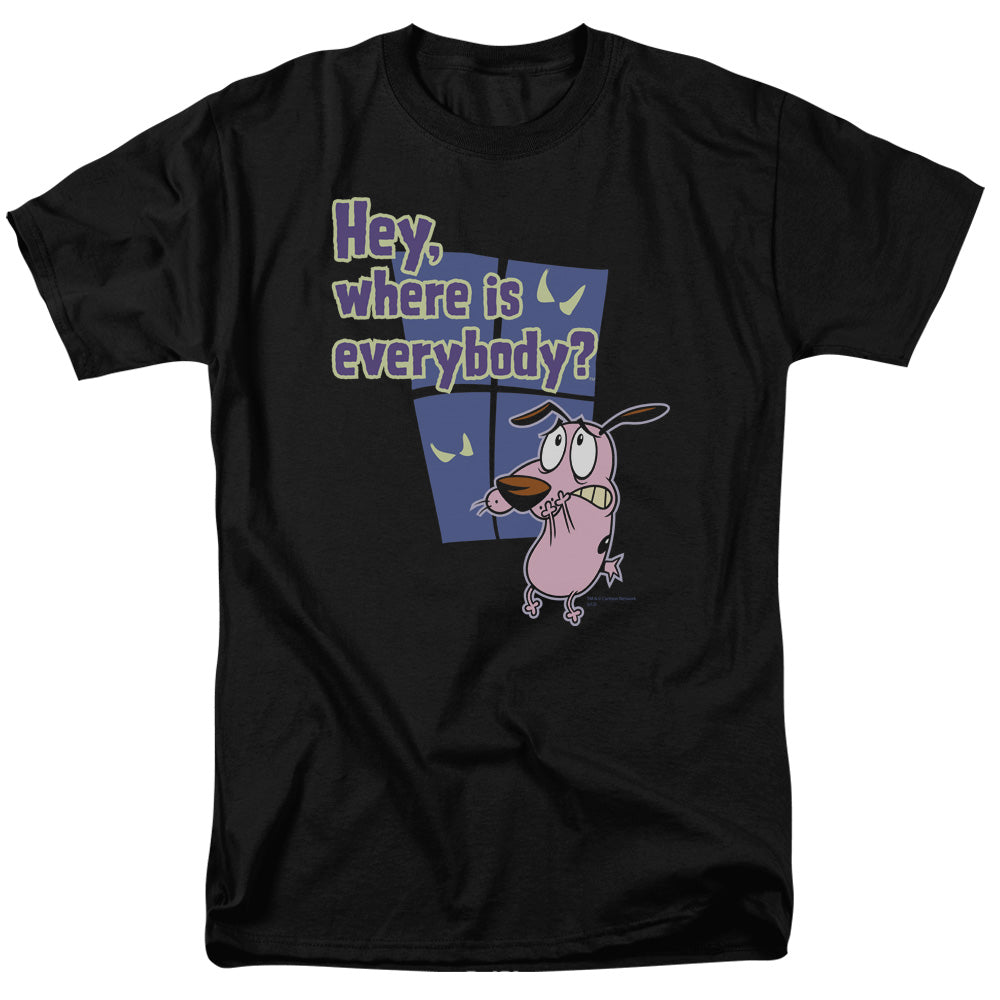 Courage The Cowardly Dog Where is Everybody Mens T Shirt Black Officially Licensed
