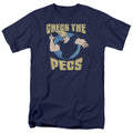 Johnny Bravo Check the Pects Mens T Shirt Navy Blue Officially Licensed