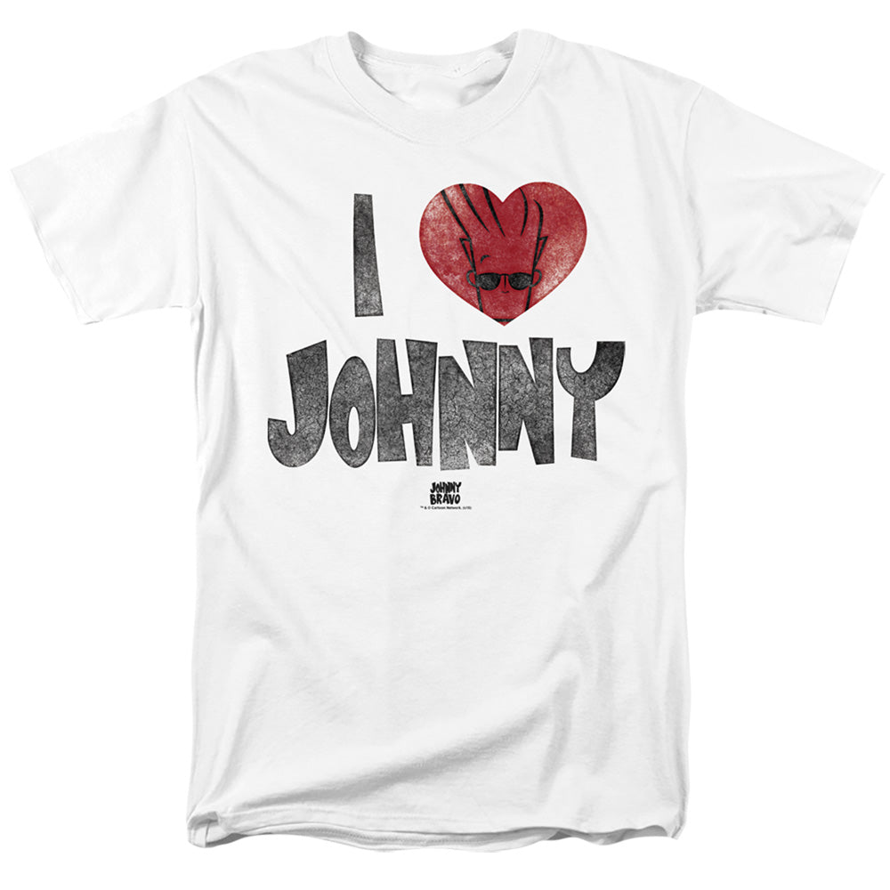 Johnny Bravo I Heart Johnny Mens T Shirt White Officially Licensed