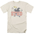 Johnny Bravo Stud Mens T Shirt Cream Officially Licensed