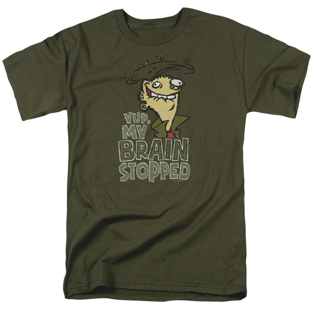 Ed Edd N Eddy Brain Dead Ed Mens T Shirt Military Green Officially Licensed