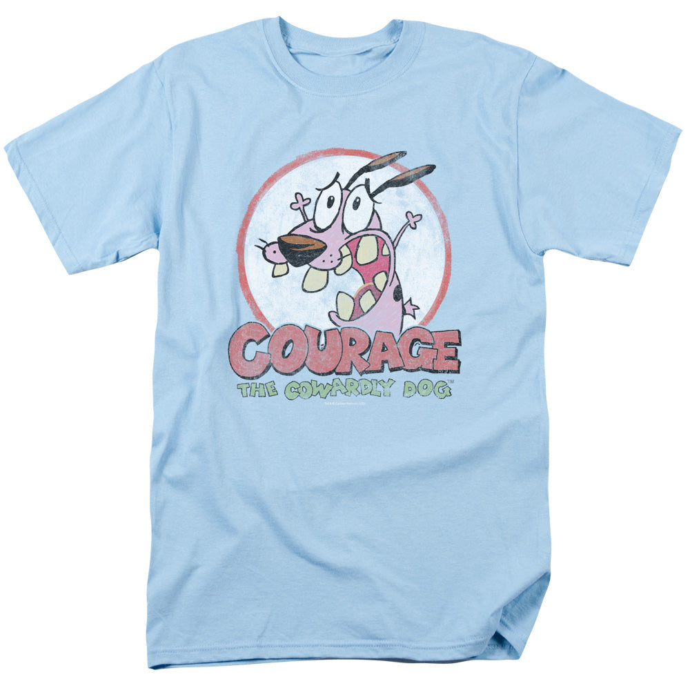 Courage The Cowardly Dog Vintage Courage Mens T Shirt Light Blue Officially Licensed