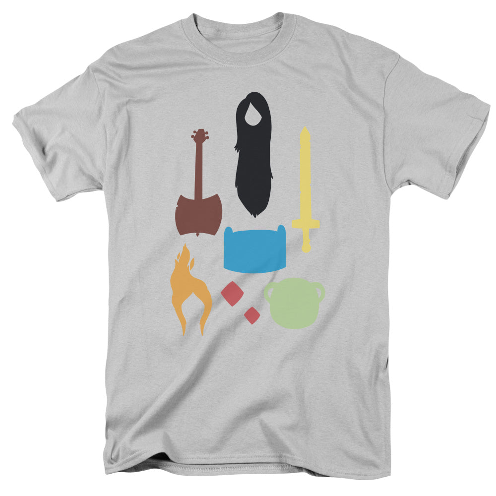 Adventure Time Icons Mens T Shirt Silver Officially Licensed
