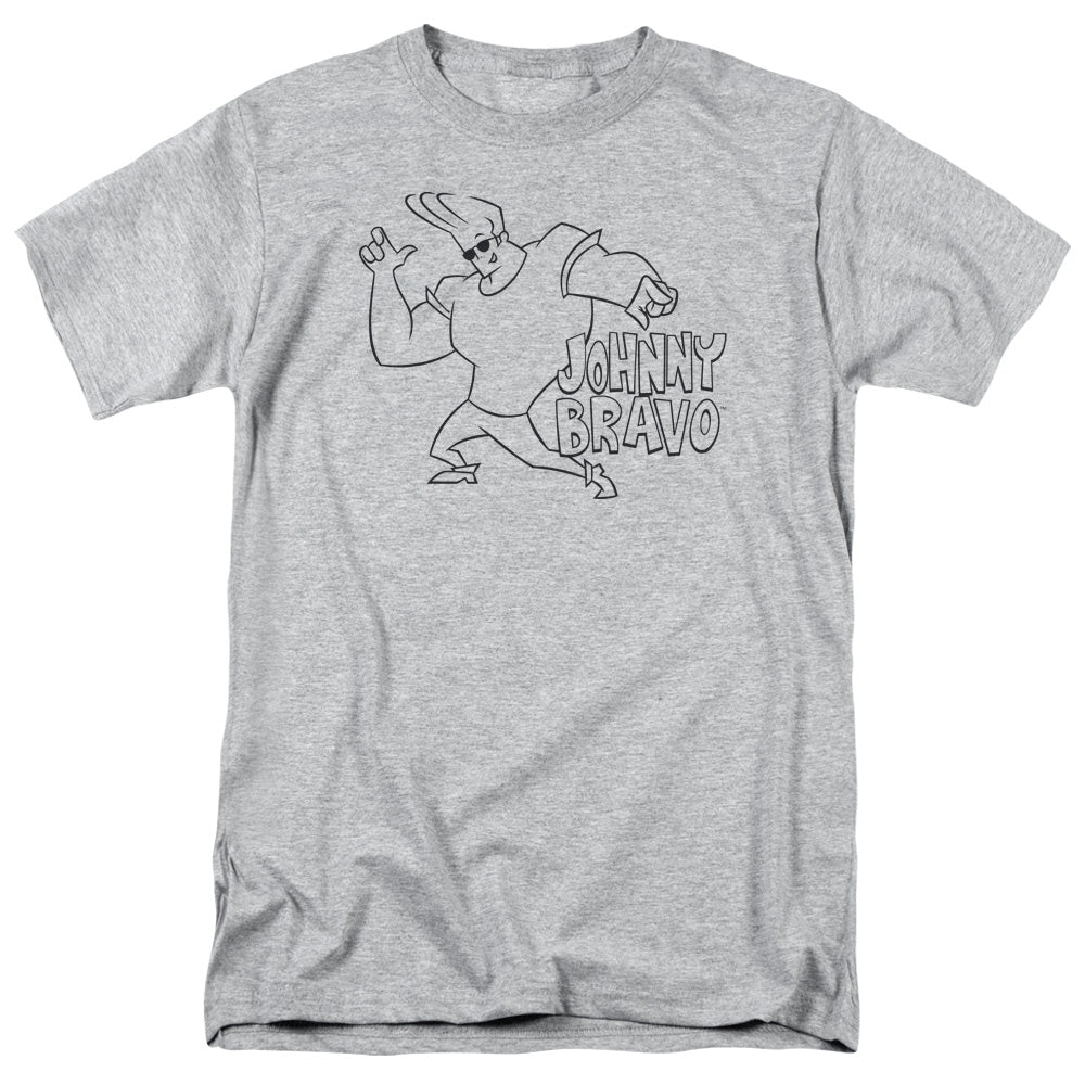 Johnny Bravo Jb Line Art Mens T Shirt Athletic Heather Officially Licensed